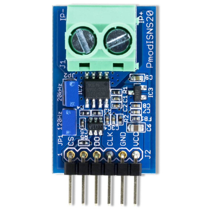 Face avant du module PmodISNS20 - capteur de courant ACS722