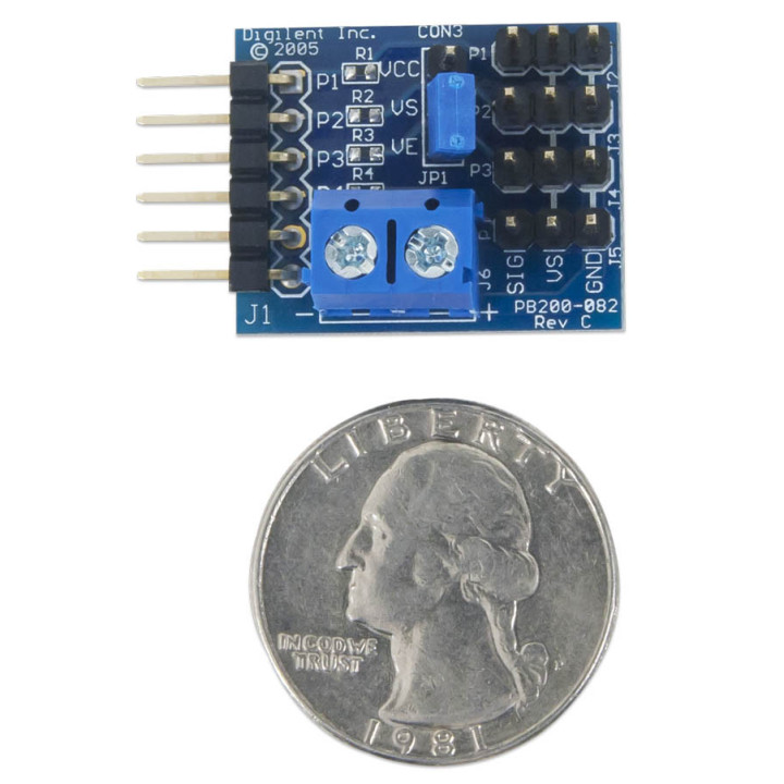 Détail du module PmodCON3 - connecteurs pour servomoteurs