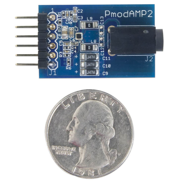 Détail du module PmodAMP2 - amplificateur audio 2,5 W
