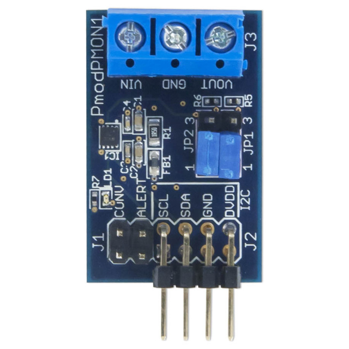 Vue de face du module PmodMON1 - moniteur d'alimentation