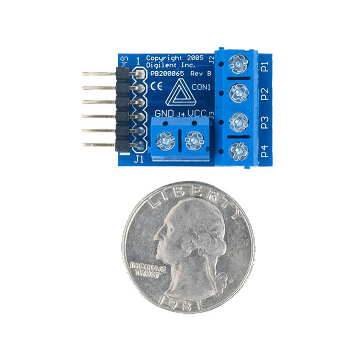 Détail du module PmodCON1 - connecteurs sur bornier