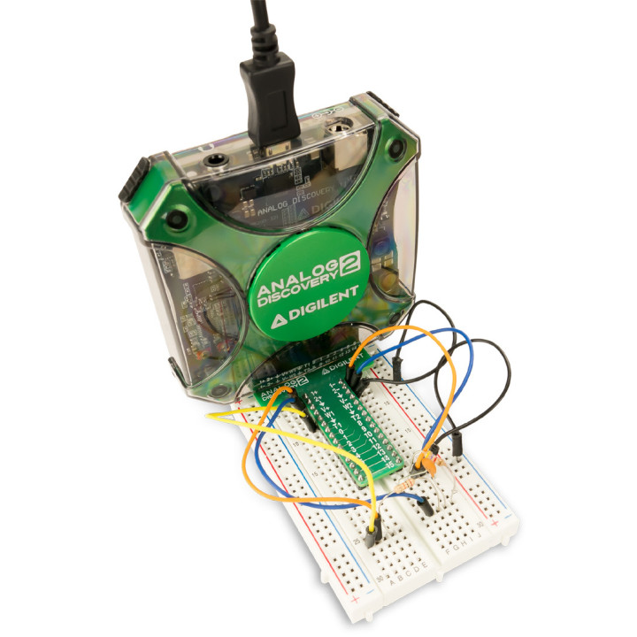 Autre exemple de la platine Breadboard Breakout pour Analog Discovery 2 et 3