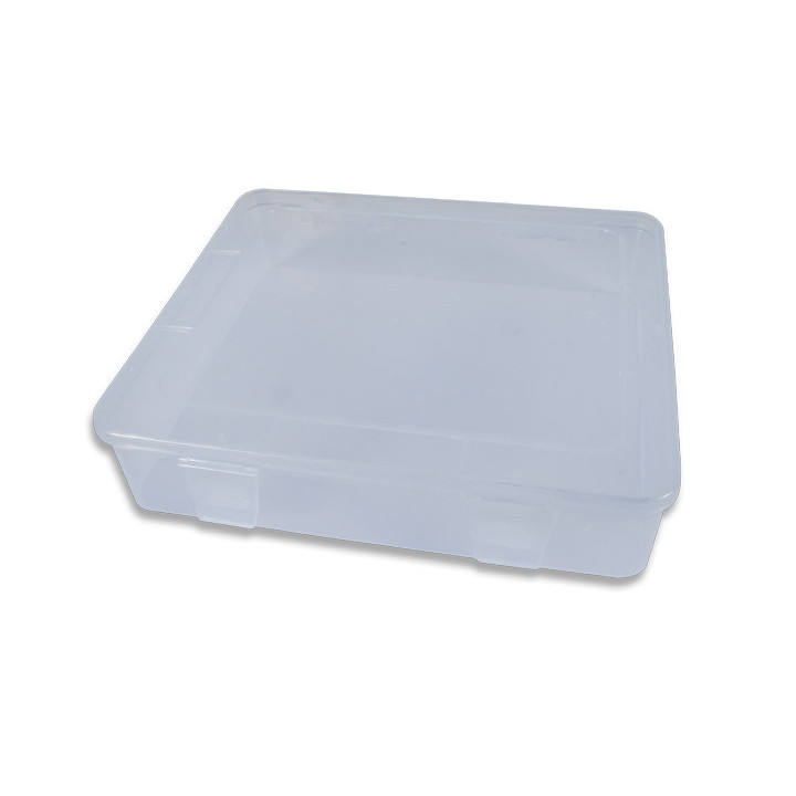 La boîte de rangement 18 cm transparente en plastique