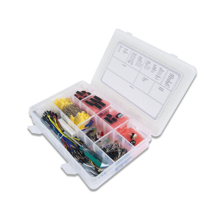 Vue de côté du pack de composants Digilent MyParts Kit