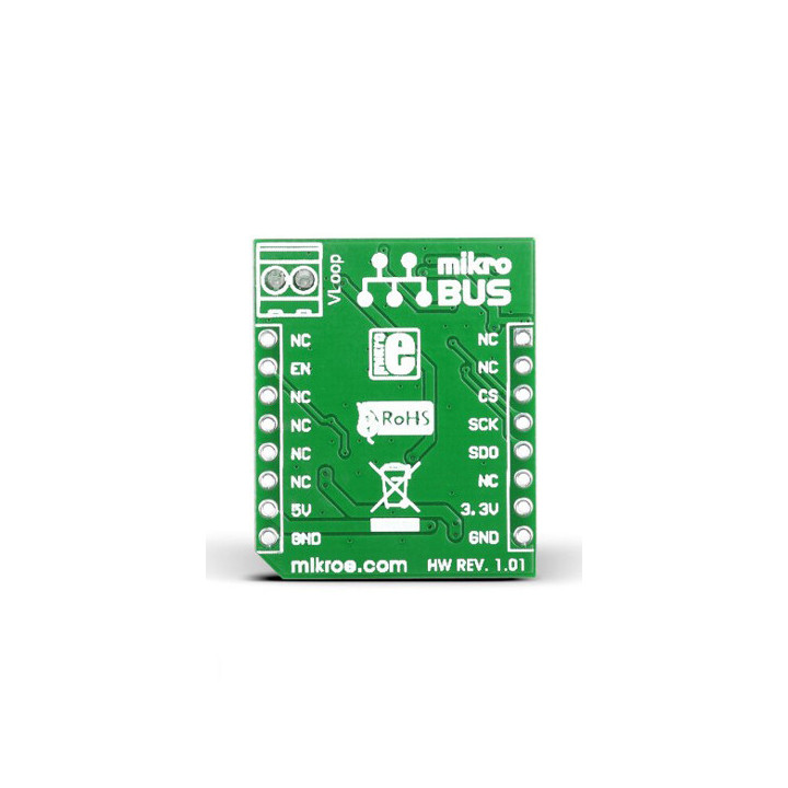 Vue arrière du module 4-20 ma R Click board - MIKROE-1387