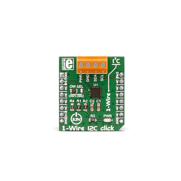 Vue de haut du module Interface 1Wire - I2C click - MIKROE-2750