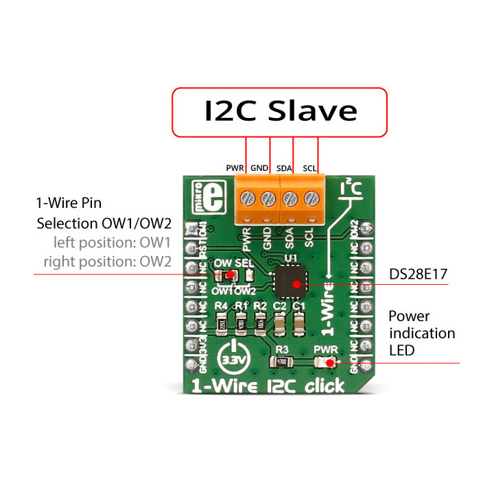 Détails du module Interface 1Wire - I2C click - MIKROE-2750