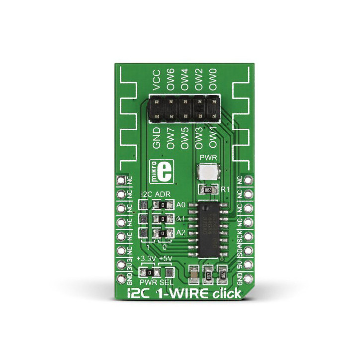 Vue avant du module Interface I2C - 1Wire Click Board - MIKROE-1892