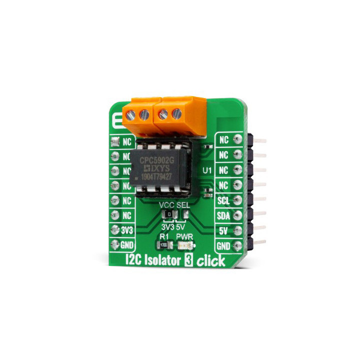 Exemple d'utilisation du module Isolateur de bus I2C Isolator 3 Click sur une platine Mikroelektronika