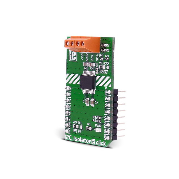 Vue de côté du module I2C Isolator 2 click Board - MIKROE-2609