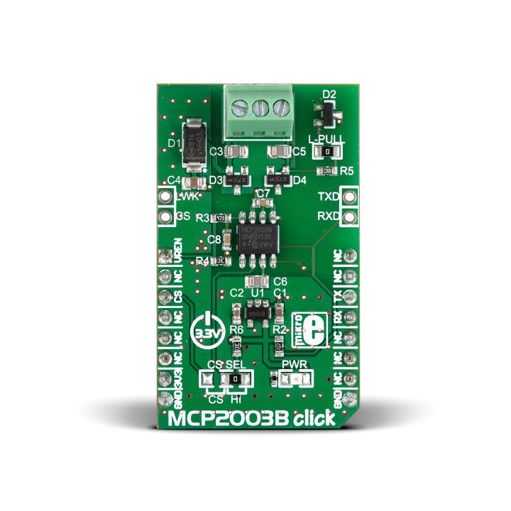 Vue avant du module MCP2003B Click - MIKROE-2227