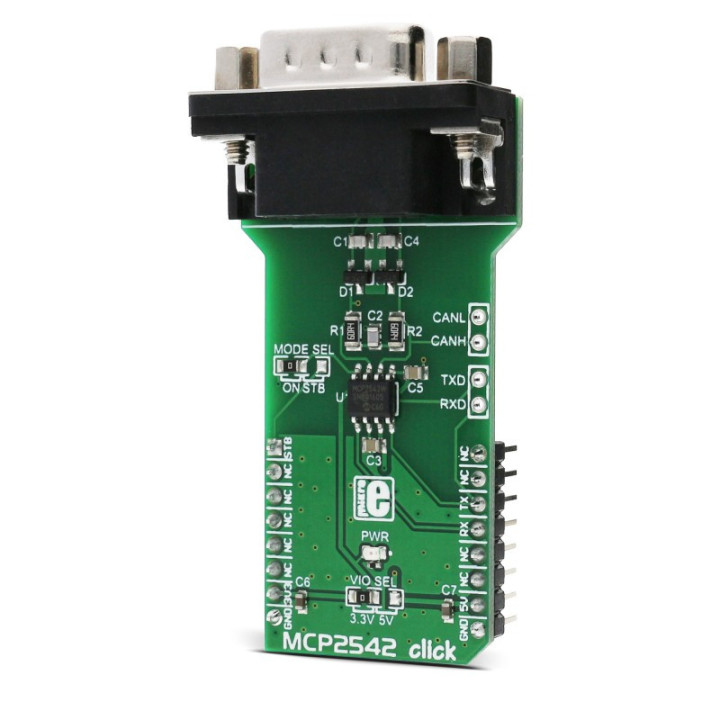 Vue de côté du module MCP2542 Click - MIKROE-2299