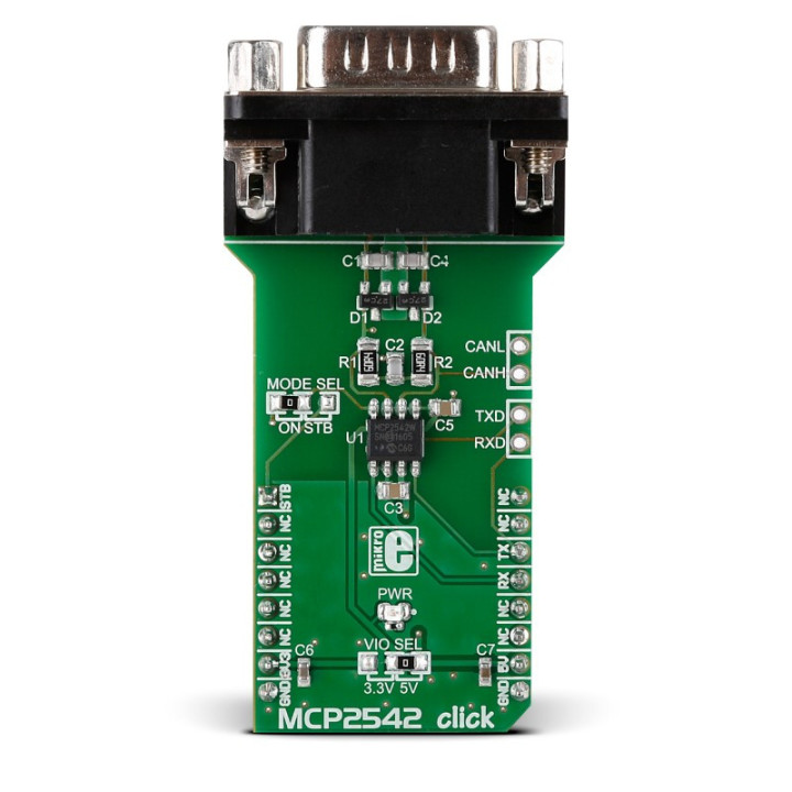 Vue avant du module MCP2542 Click - MIKROE-2299