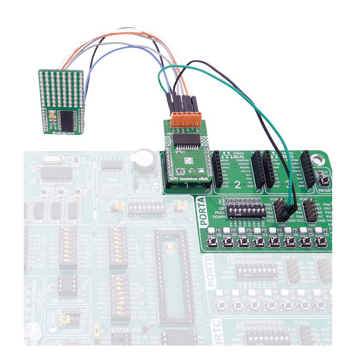 Exemple d'utilisation du module SPI Isolator click Board - MIKROE-2583