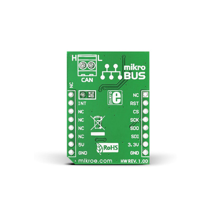 Vue arrière du module CAN SPI Click Board - MIKROE-986