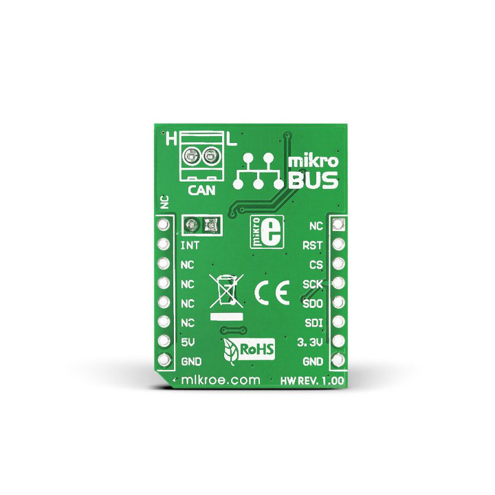 Vue arrière du module CAN SPI Click Board - MIKROE-988