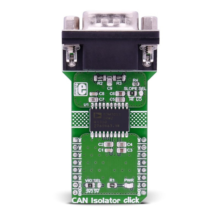 Vue de face du module CAN Isolator click - MIKROE-2627