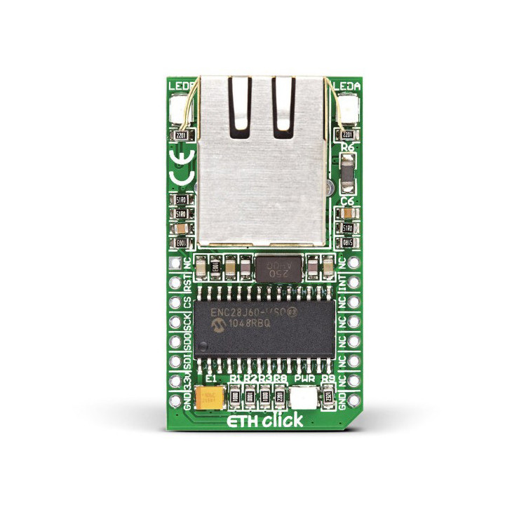 Vue de la face avant du module ETH Click Board - MIKROE-971