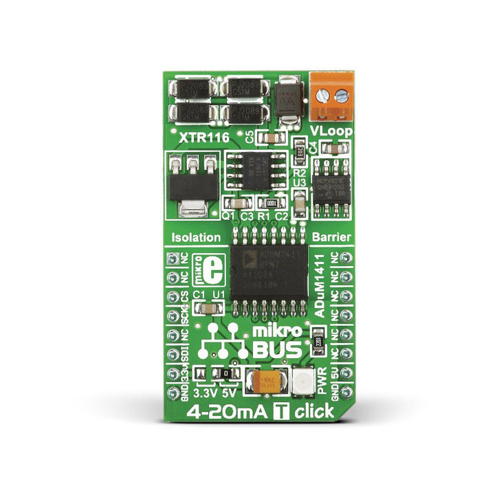 Vue avant du module 4-20 mA T Click Board - MIKROE-1296