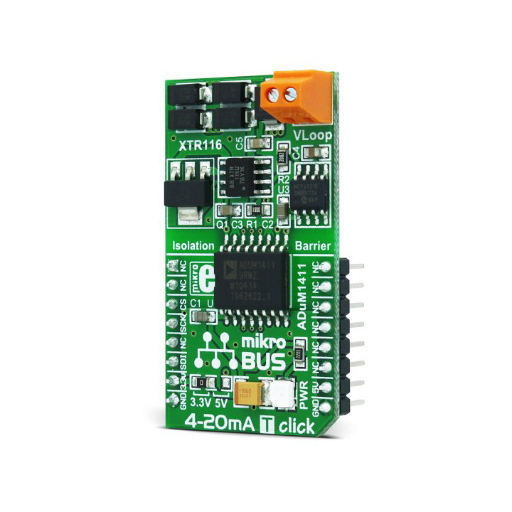 Vue de coté du module 4-20 mA T Click Board - MIKROE-1296