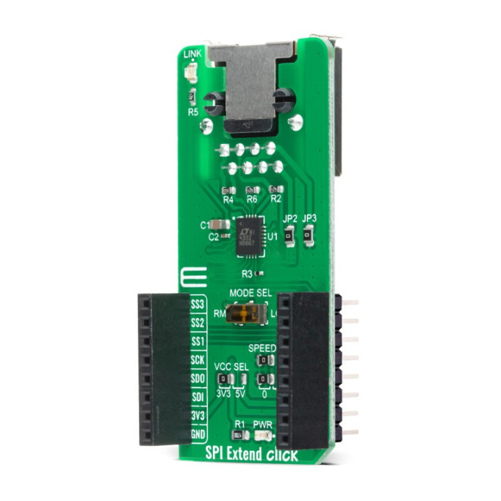 Vue de côté du module SPI Extend Click - MIKROE-4184