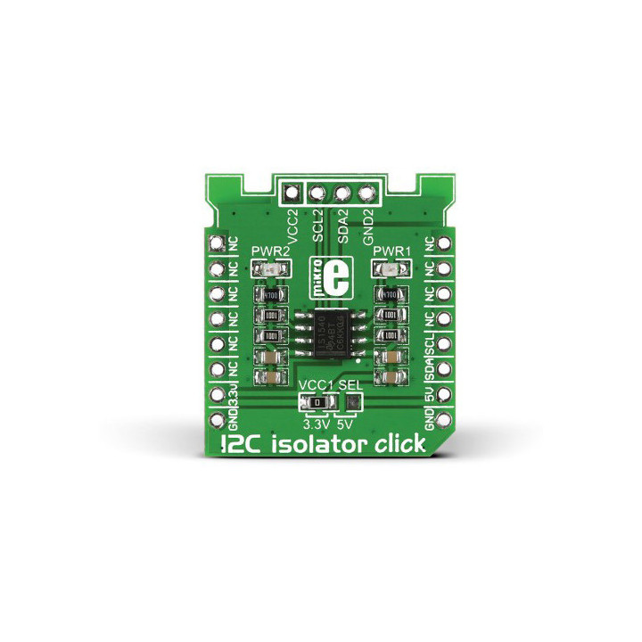 Vue de face du module isolateur de bus I2C Isolator Click - MIKROE-1878