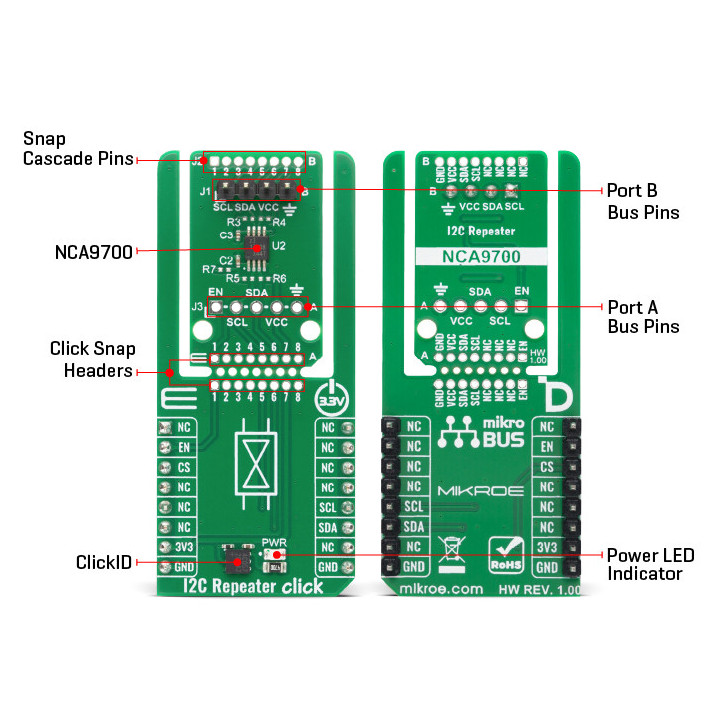 Détail du module I2C Repeater Click MIKROE-6785