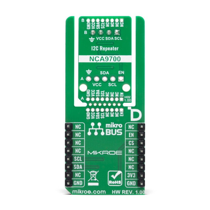 Vue de dos du module I2C Repeater Click MIKROE-6785