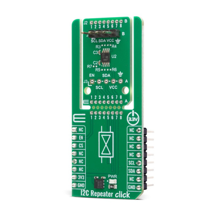 Vue de côté du module I2C Repeater Click MIKROE-6785