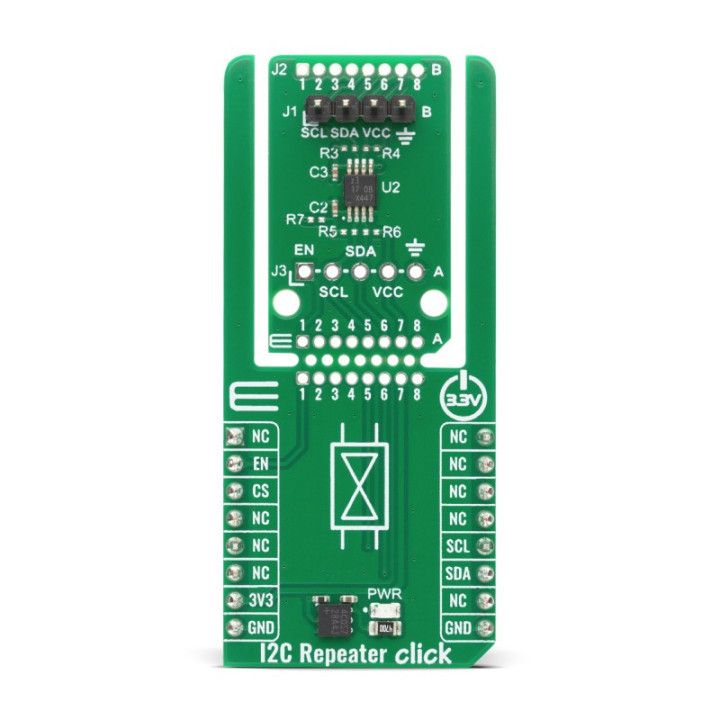 Vue de dessus du module I2C Repeater Click MIKROE-6785