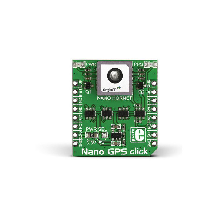 Vue fa ce avant du module NANO GPS Click - Nano Hornet MIKROE-1912