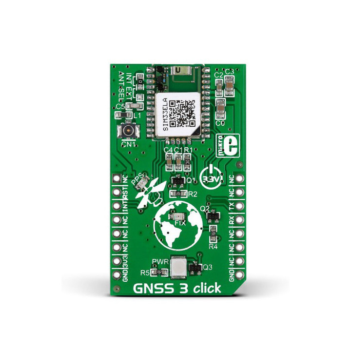 Vue de face du module GNSS3 click - SIM33ELA MIKROE-1895