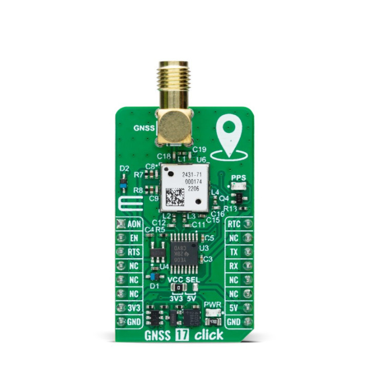 Vue de face du module GNSS 17 click - M20071- MIKROE-6176