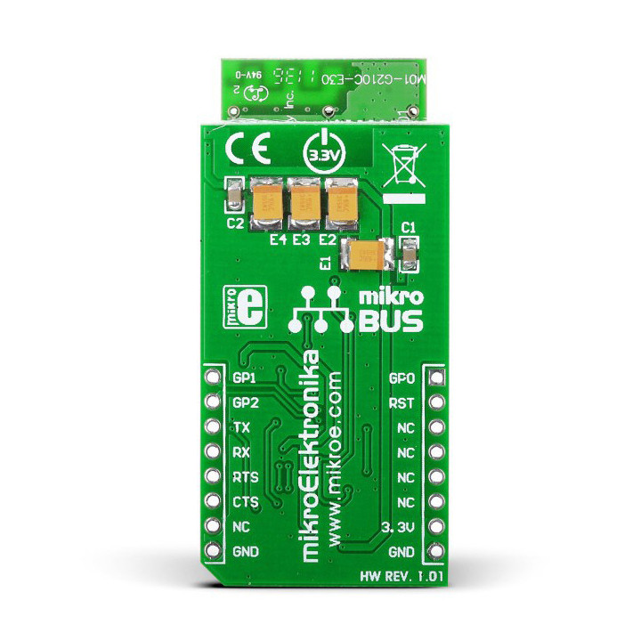 Vue arrière du module WiFi Plus Click - MRF24WB0MA MIKROE-1135
