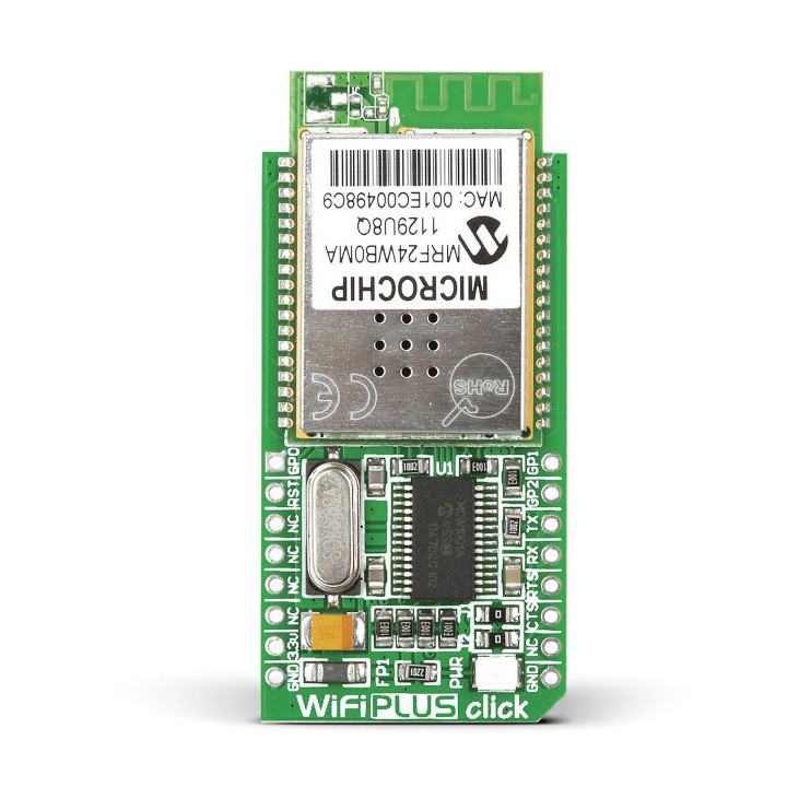 Vue de face du module WiFi Plus Click - MRF24WB0MA MIKROE-1135