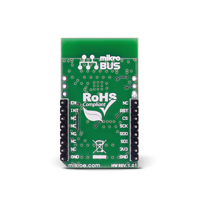 Vue arrière du module WiFi 7 Click - ATWINC1510-MR210PB