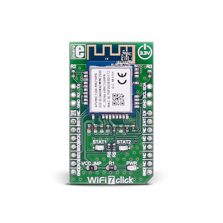 Vue de dessus du module WiFi 7 Click - ATWINC1510-MR210PB