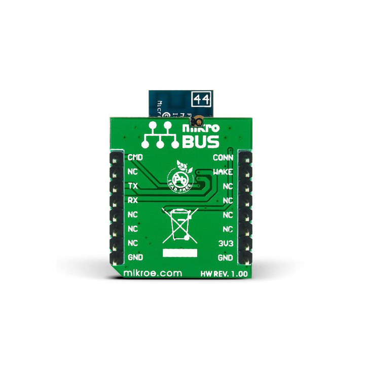 Vue arrière du module Bluetooth BLE2 Click - RN4020 - MIKROE-1715