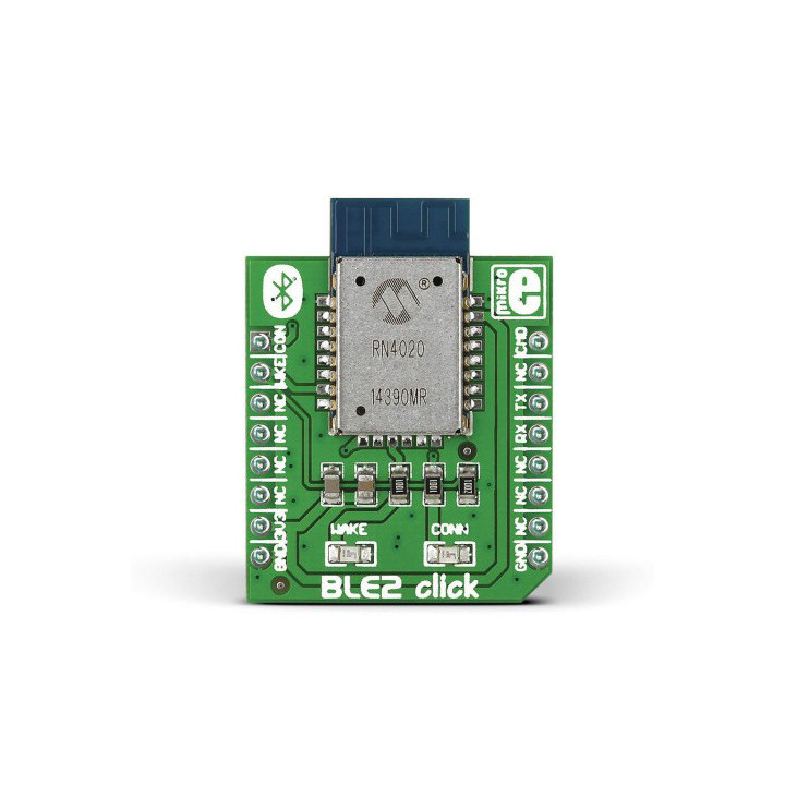 Vue de face du module Bluetooth BLE2 Click - RN4020 - MIKROE-1715