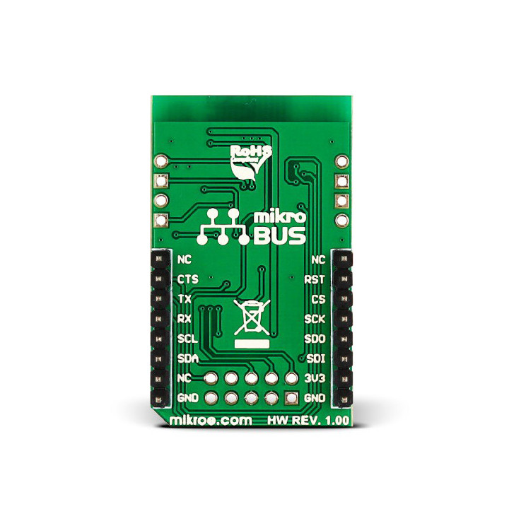 Vue arrière du module bluetooth BLE3 Click - NINA-B1 - MIKROE-2471