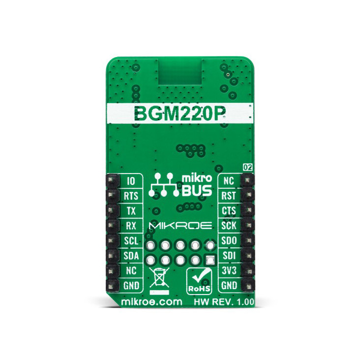 Vue arrière du module Bluetooth BLE 9 Click - EFR32BG22 - MIKROE-4487