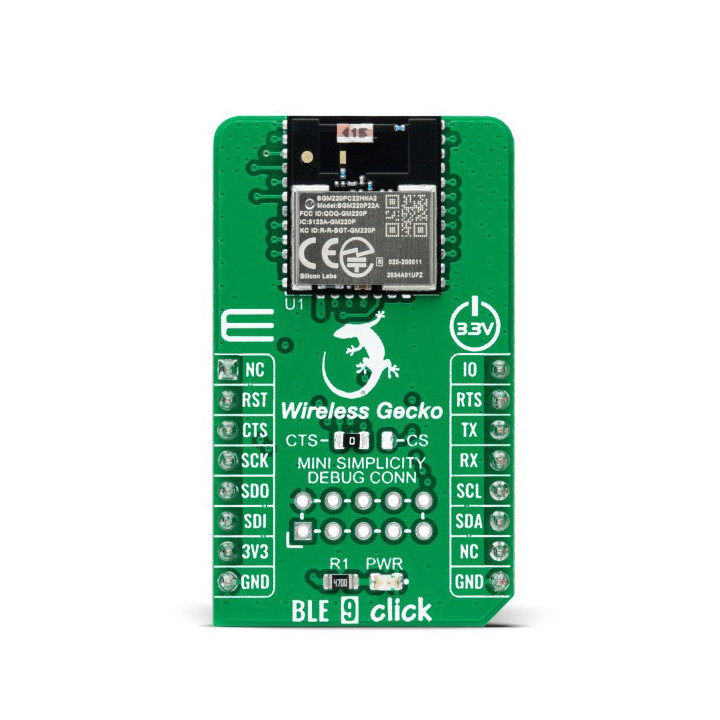 Vue de face du module Bluetooth BLE 9 Click - EFR32BG22 - MIKROE-4487
