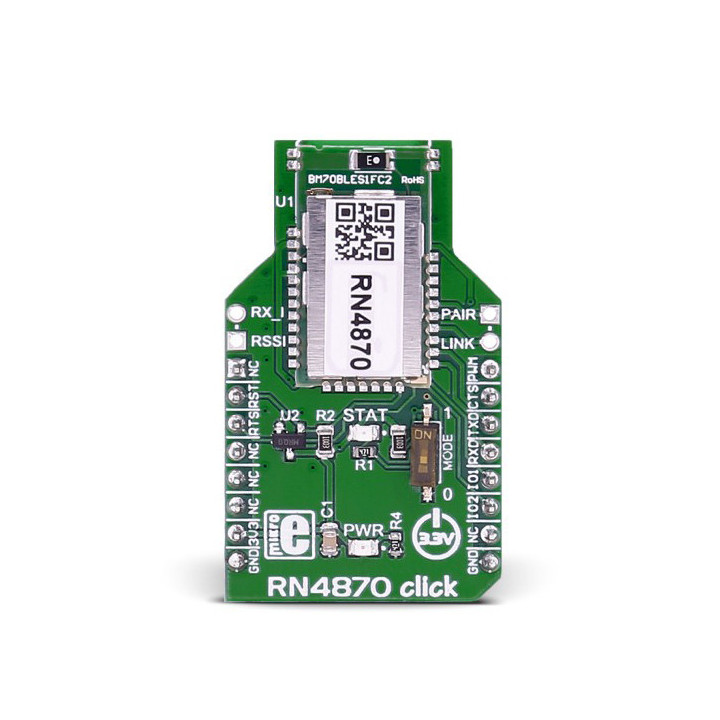 Vue de face du module Bluetooth RN4870 click - MIKROE-2543