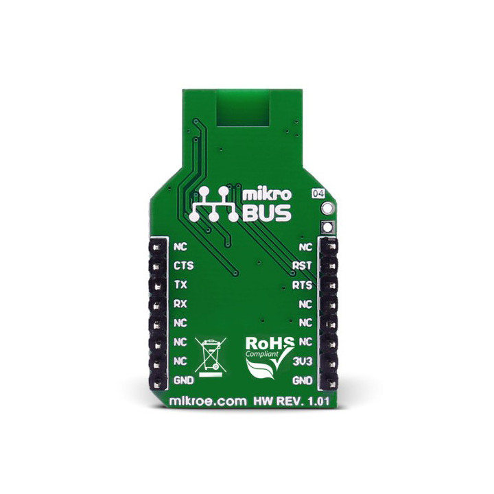 Vue arrière du module Bluetooth RN4871 click - MIKROE-2544
