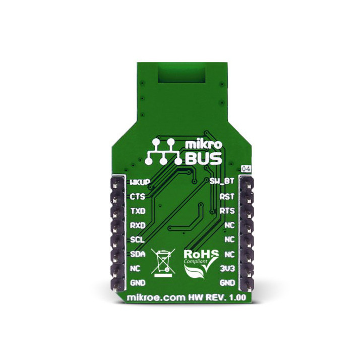 Vue arrière du module Bluetooth RN4678 click - MIKROE-2545