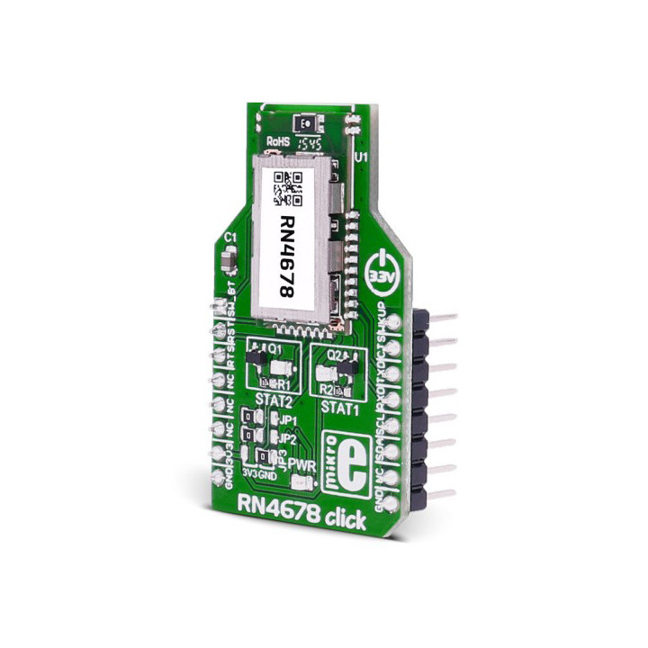 Vue de côté du module Bluetooth RN4678 click - MIKROE-2545