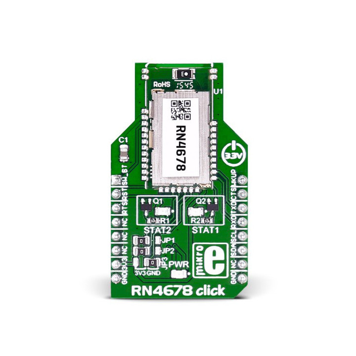 Vue de face du module Bluetooth RN4678 click - MIKROE-2545