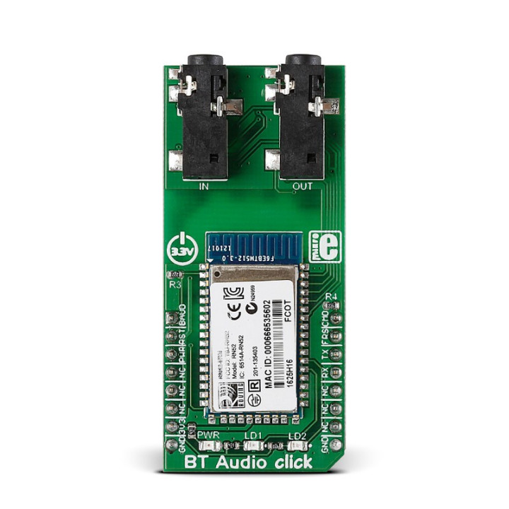 Vue de face du module Bluetooth BT Audio Click RN52 - MIKROE-2399