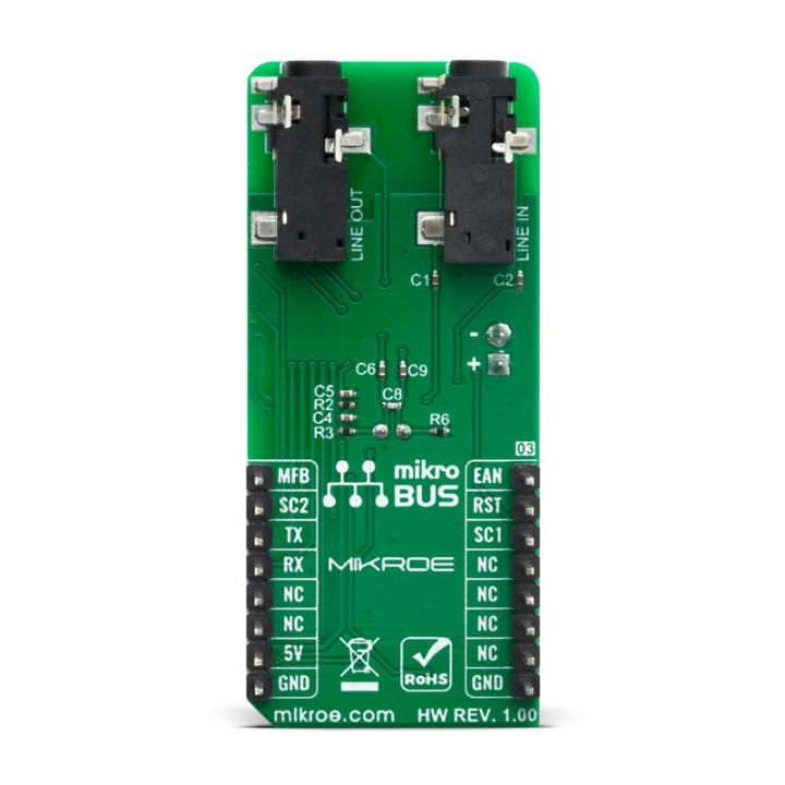 Vue arrière du module BT Audio 2 Click BM62 - MIKROE-4117