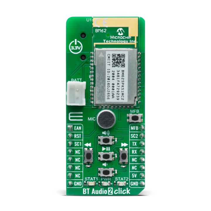 Vue de face du module BT Audio 2 Click BM62 - MIKROE-4117